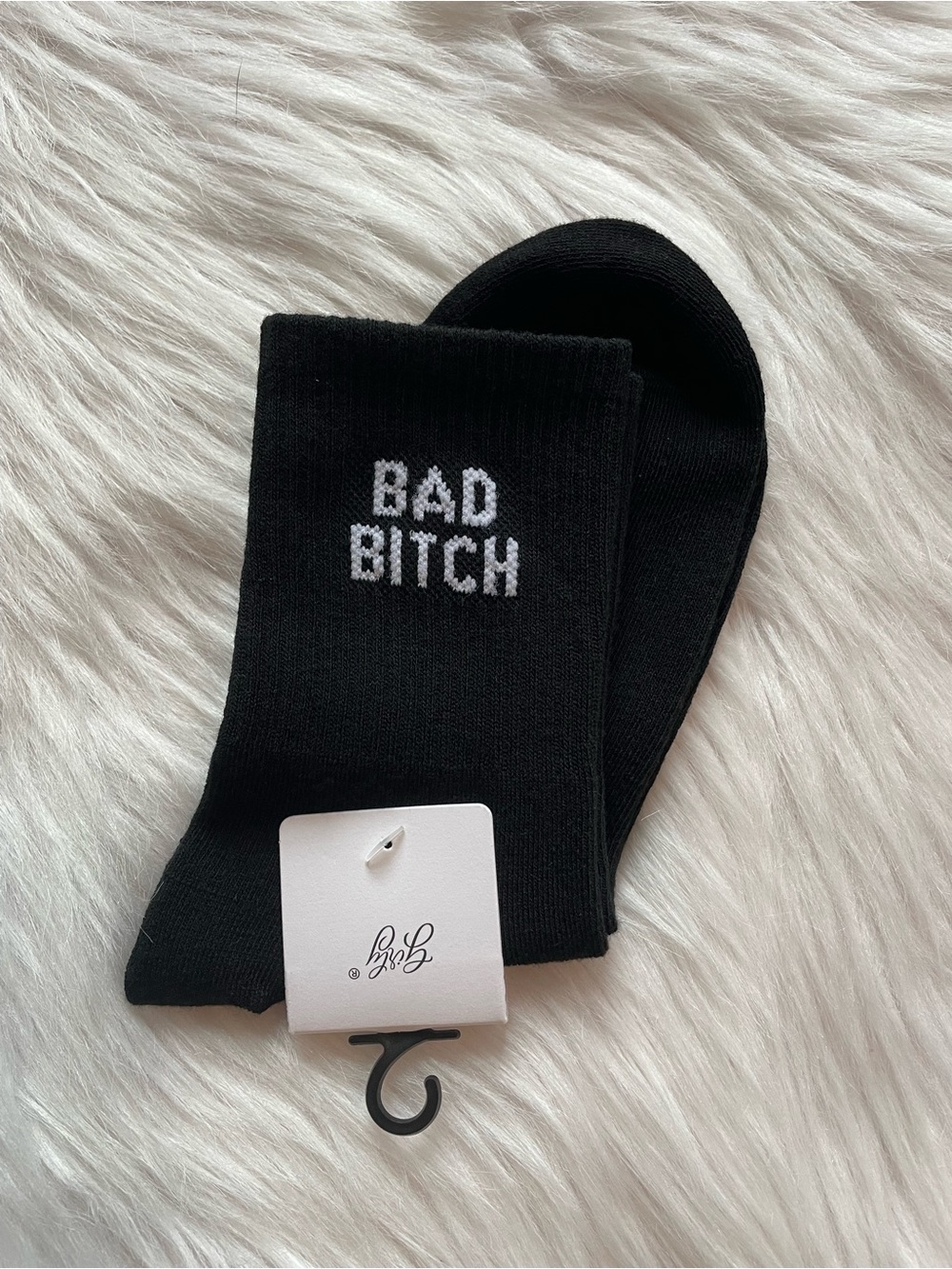 New bad b*tch socks black socks baddie women’s one size NWT Girly